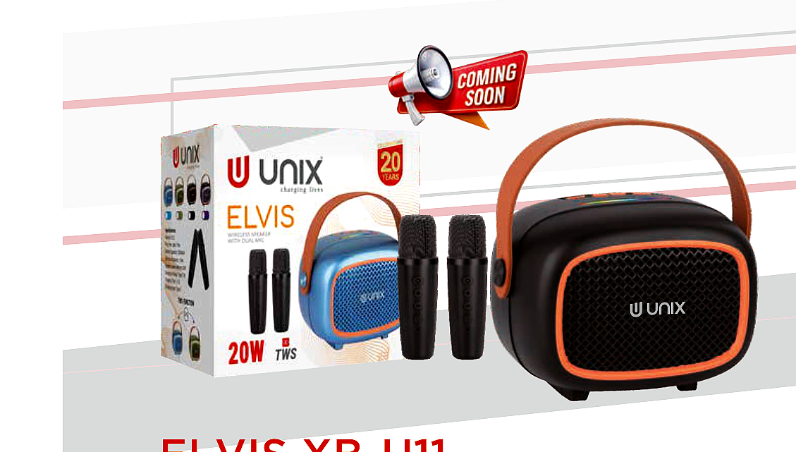 UNIX 20W Elvis XB-U11 Portable Karaoke Speaker with Dual Wireless Microphones