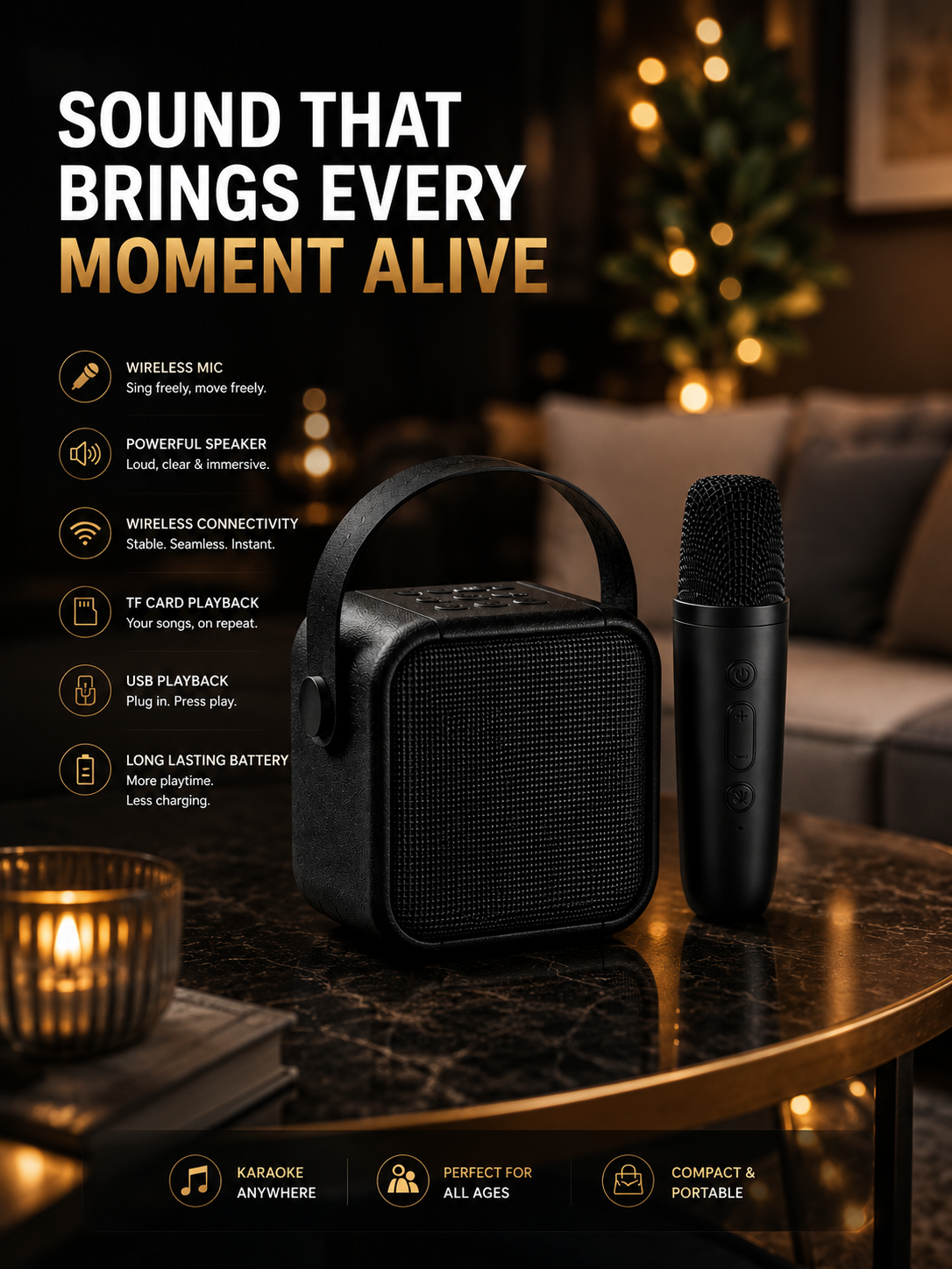 (PREMIUM) Unix EchoMini  Portable Karaoke Speaker & Wireless Microphone